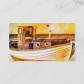 Carte De Visite Bateau de pêche nautique sur la plage à Sunset Oce (Dos)