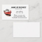Carte De Visite Bateau de pêche rouge (Devant / Derrière)