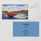 Carte De Visite Bateau en bois de vitesse sur le d'Alene de Coeur (Devant / Derrière)