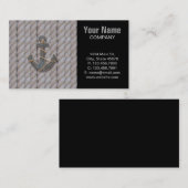 Carte De Visite bateau et ancre nautiques de corde de plage (Devant / Derrière)