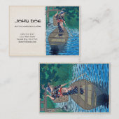 Carte De Visite Bateau japonais oriental frais de dame de pêcheur (Devant / Derrière)