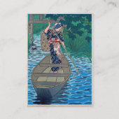 Carte De Visite Bateau japonais oriental frais de dame de pêcheur (Dos)