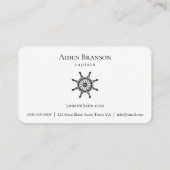 Carte De Visite Bateau rustique nautique Roue Bateau Bateau Capita (Dos)