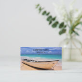 Carte De Visite Bateau Sur La Plage (Debout devant)