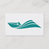 Carte De Visite Bateau turquoise à vitesse verte (Dos)