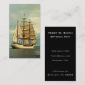 Carte De Visite Bateau vintage (Devant / Derrière)