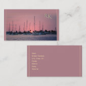 Carte De Visite Bateaux à voile au coucher du soleil (Devant / Derrière)