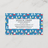 Carte De Visite Bateaux à voile Motif bleu (Dos)
