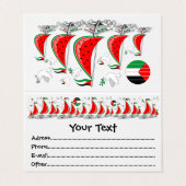 Carte De Visite Bateaux de la Flottille de la Liberté Mondiale à G (Extérieur déplié)