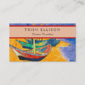 Carte De Visite Bateaux de Van Gogh Impressionnisme Plage (Devant)