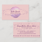 Carte De Visite Bath Bomb Natural Soap Spa Sauna (Devant / Derrière)
