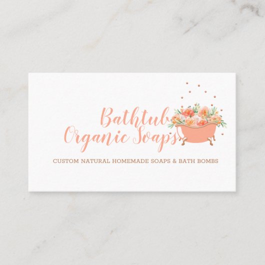 Carte De Visite Bathtub Soap Bubble Orange (Devant)
