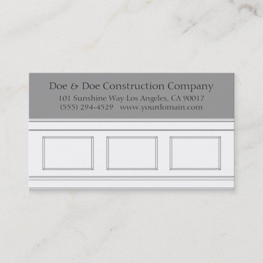 Carte De Visite Bâti de Wainscotting de charpentier de (Devant)