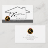 Carte De Visite Bâtiment à cadre gris élégant Constructeur de cons (Devant / Derrière)