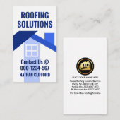 Carte De Visite Bâtiment bleu Abstrait sur le toit (Devant / Derrière)