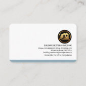 Carte De Visite Bâtiment créatif Bâtiment sur toit professionnel (Dos)