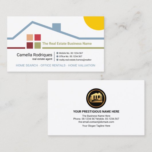 Carte De Visite Bâtiment créatif sur le toit Immo (Devant / Derrière)