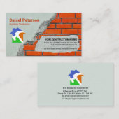 Carte De Visite Bâtiment de construction en brique de pierre Mason (Devant / Derrière)