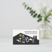 Carte De Visite Bâtiment de toits avec outils pour homme de main (Debout devant)