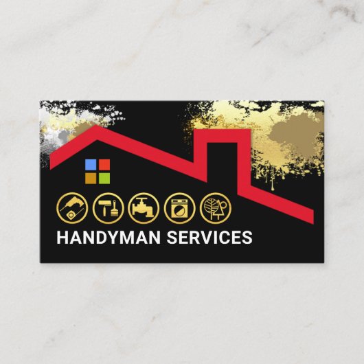 Carte De Visite Bâtiment du toit avec dalles de peinture (Devant)