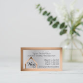 Carte De Visite Bâtiment en acier cuivre avec Monogramme (Debout devant)