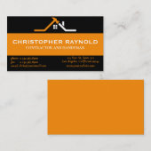 Carte De Visite Bâtiment en noir et orange sur mesure (Devant / Derrière)