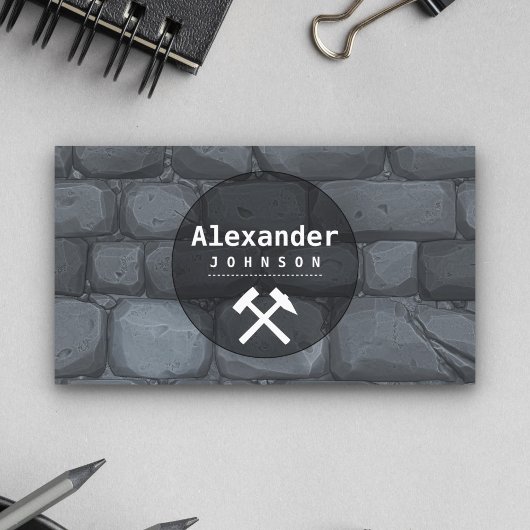 Carte De Visite Bâtiment immobilier Pierre mur brique