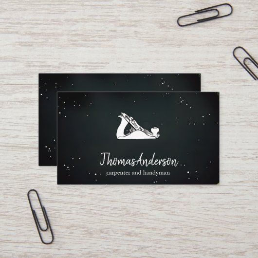 Carte De Visite Bâtiment noir personnalisé (Devant/Arrière en situation)