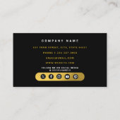 Carte De Visite Bâtiment résidentiel Black Gold Hammer (Dos)