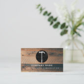 Carte De Visite Bâtiment rustique en marteau de bois Construction (Debout devant)