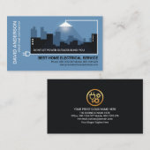 Carte De Visite Bâtiment Silhouette Maison Électricien de panne d' (Devant / Derrière)