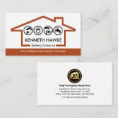 Carte De Visite Bâtiment simple de construction de cadre (Devant / Derrière)