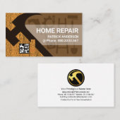 Carte De Visite Bâtiment sur le toit en marbre de bois (Devant / Derrière)