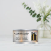 Carte De Visite Bâtiments commerciaux | Arrière - plan métallique (Debout devant)