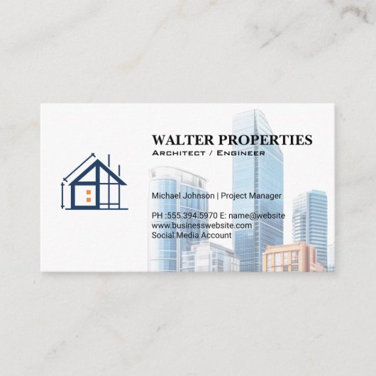 Carte De Visite Bâtiments commerciaux | Construction | Architectur (Devant)