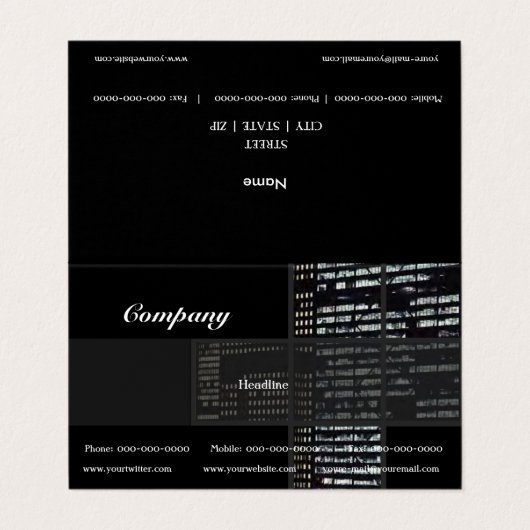 Carte De Visite Bâtiments de bureau (Extérieur déplié)