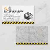 Carte De Visite Bâtiments de construction | Col bleu (Devant / Derrière)