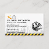 Carte De Visite Bâtiments de construction | Col bleu (Devant)