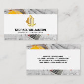 Carte De Visite Bâtiments de gratte-ciel Gold | Plan directeur (Devant / Derrière)