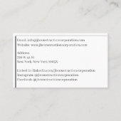 Carte De Visite Bâtiments Entrepreneur Bâtiment Grue de constructi (Dos)