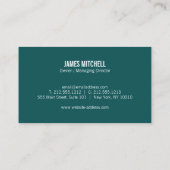 Carte De Visite Bâtiments turquoises Constructeur de construction  (Dos)