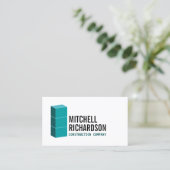 Carte De Visite Bâtiments turquoises Constructeur de construction  (Debout devant)