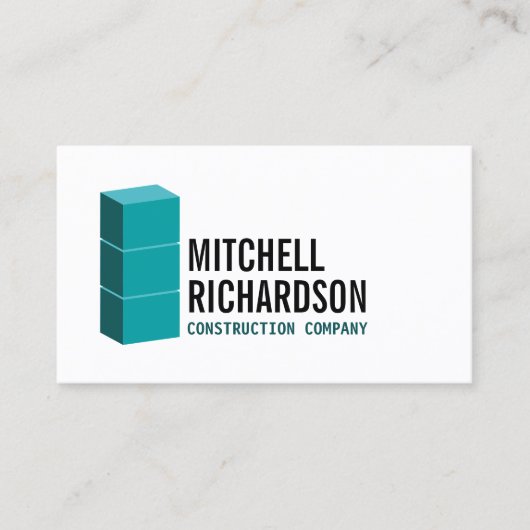 Carte De Visite Bâtiments turquoises Constructeur de construction  (Devant)