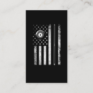 Carte De Visite Bâton de la piscine drapeau américaine vintage Bil