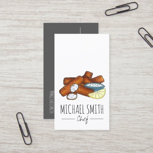 Carte De Visite Bâtonnets de poisson Bâtonnets de poisson Doigts d (Devant/Arrière en situation)