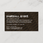 Carte De Visite Batterie de baseball boueuse, Joueur de baseball,  (Dos)