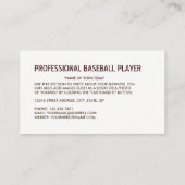 Carte De Visite Batterie de baseball en bois, Lecteur de baseball, (Dos)