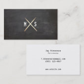 Carte De Visite Batterie de tambour Grunge et Gold Drumsticks Noir (Devant / Derrière)