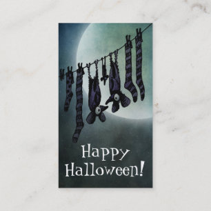 Carte De Visite Battes drôles de Halloween de Pleine lune