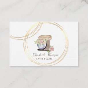 Carte De Visite Batteur à gâteaux rétro Cercles Professionnels Élé